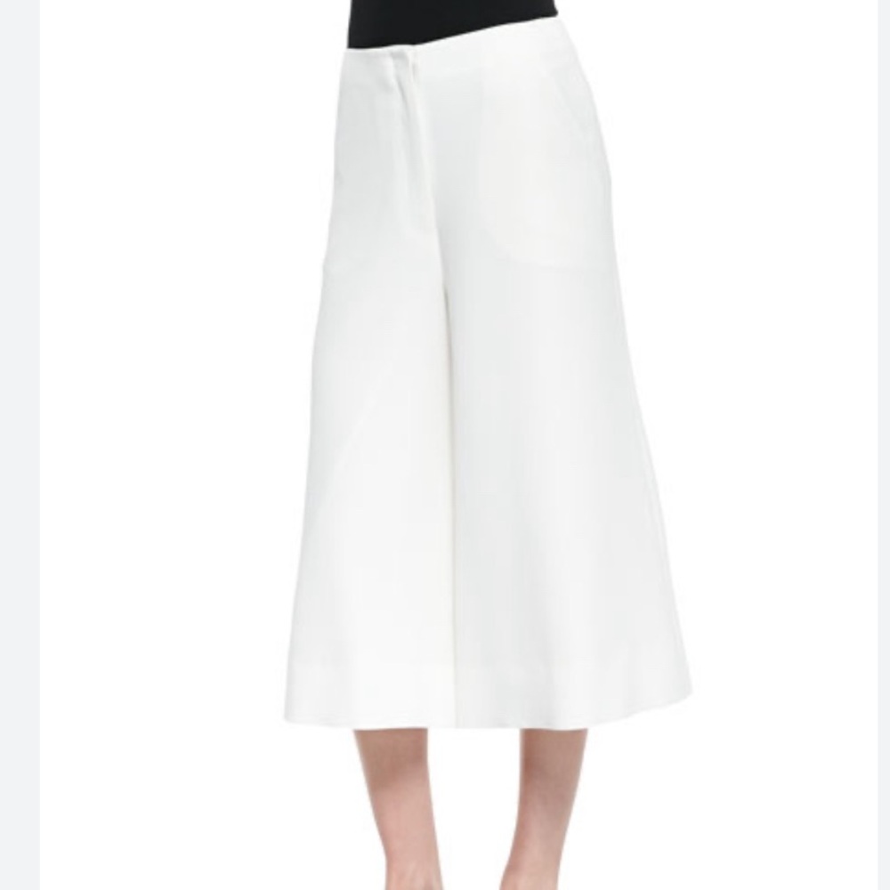Elizabeth and James Palazzo Cropped Flare Trouser Pant in Ivory size four NWT
